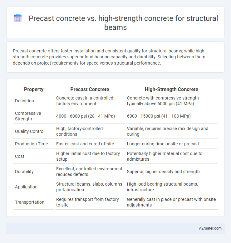 Precast concrete vs. high-strength concrete for structural beams - What is The Difference?