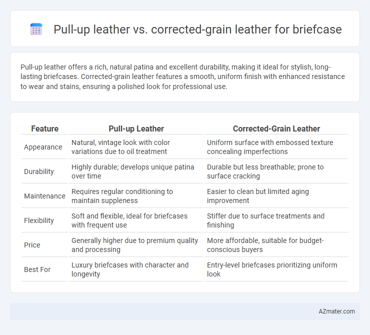 Pull-up leather vs. corrected-grain leather for briefcase - What is The Difference?