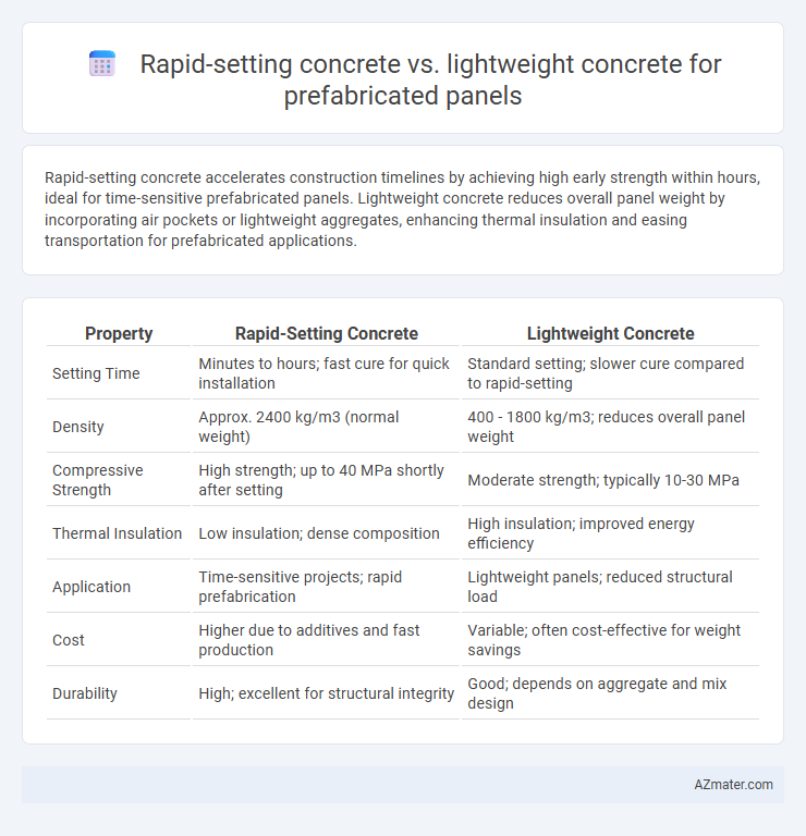 Rapid-setting concrete vs. lightweight concrete for prefabricated panels - What is The Difference?