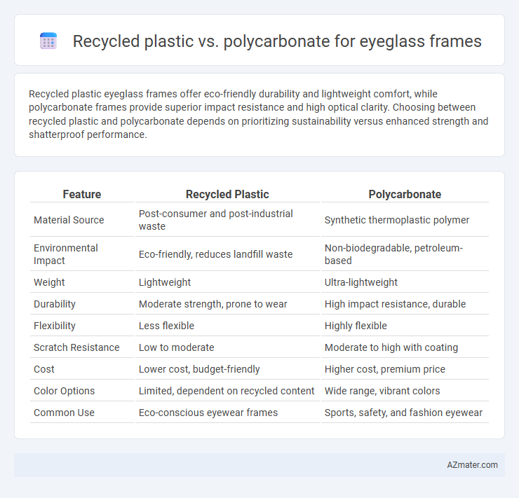 Recycled plastic vs. polycarbonate for eyeglass frames - What is The Difference?