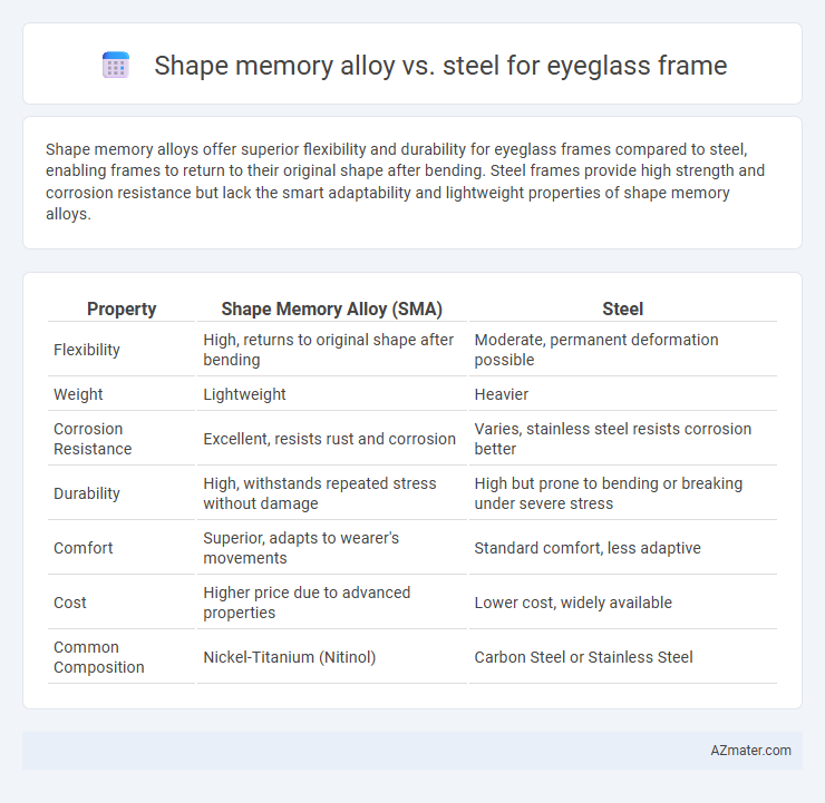 Shape memory alloy vs. steel for eyeglass frame - What is The Difference?