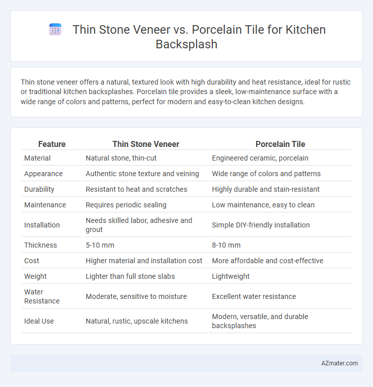 Thin Stone Veneer vs. Porcelain Tile for Kitchen Backsplash - What is The Difference?