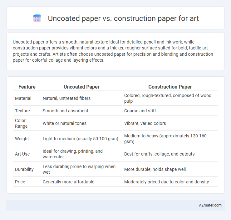 Uncoated paper vs. construction paper for art - What is The Difference?