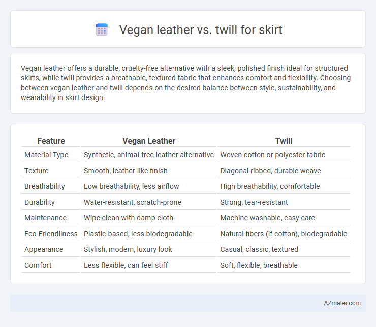Vegan leather vs. twill for skirt - What is The Difference?
