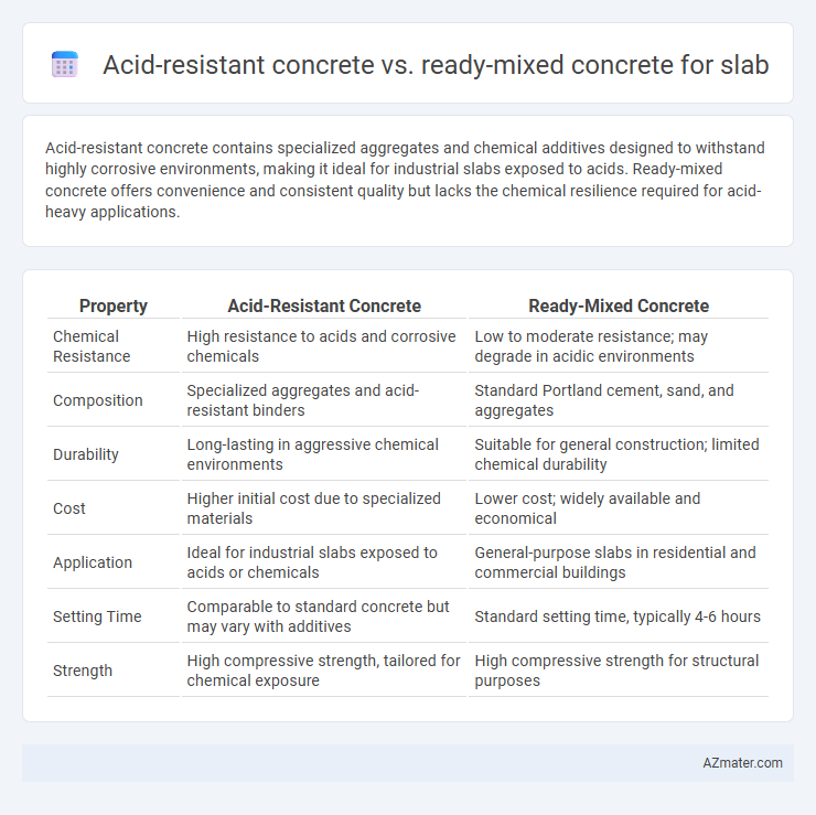 Acid-resistant concrete vs. ready-mixed concrete for slab - What is The Difference?