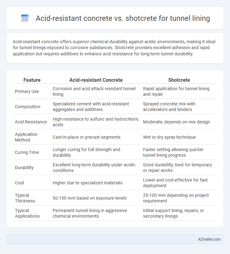 Acid-resistant concrete vs. shotcrete for tunnel lining - What is The Difference?