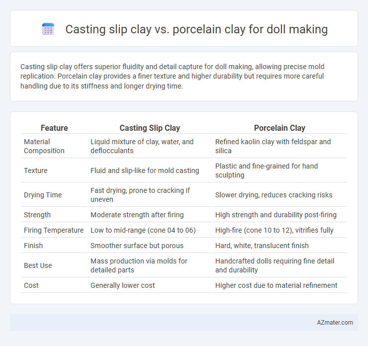 Casting slip clay vs. porcelain clay for doll making - What is The Difference?