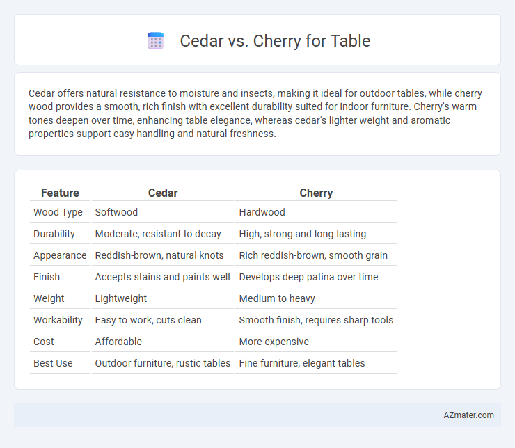 Cedar vs. Cherry for Table - What is The Difference?