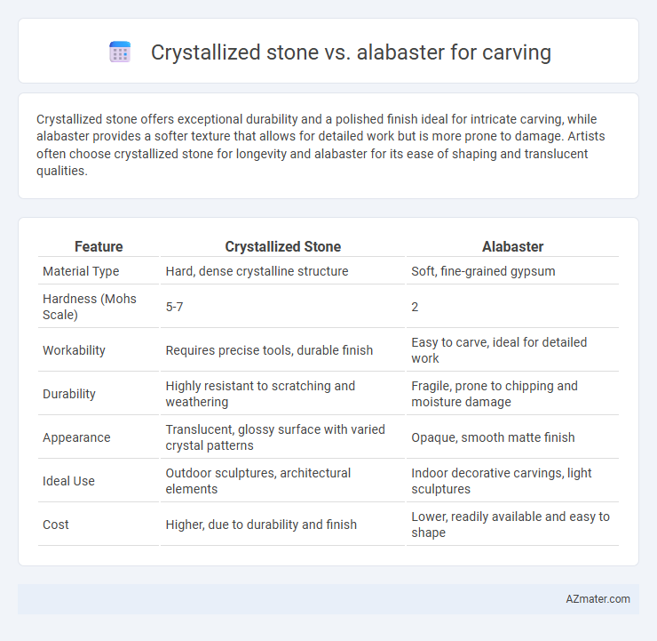 Crystallized stone vs. alabaster for carving - What is The Difference?