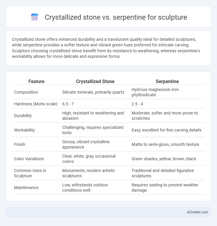 Crystallized stone vs. serpentine for sculpture - What is The Difference?