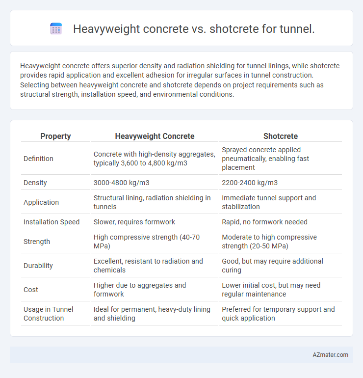 Heavyweight concrete vs. shotcrete for tunnel. - What is The Difference?