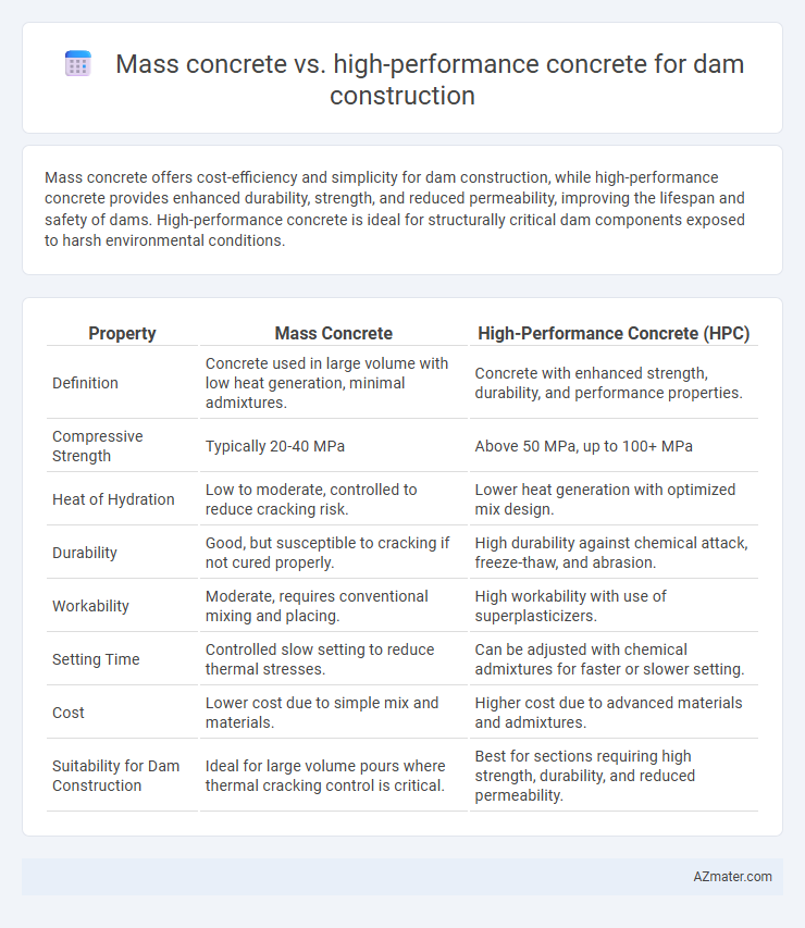 Mass concrete vs. high-performance concrete for dam construction - What is The Difference?