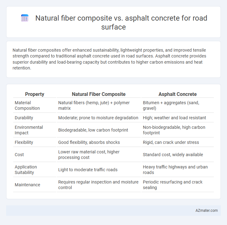 Natural fiber composite vs. asphalt concrete for road surface - What is The Difference?