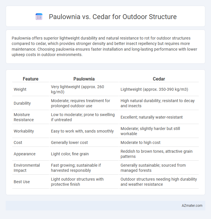 Paulownia vs. Cedar for Outdoor Structure - What is The Difference?