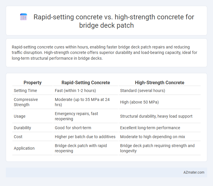 Rapid-setting concrete vs. high-strength concrete for bridge deck patch - What is The Difference?