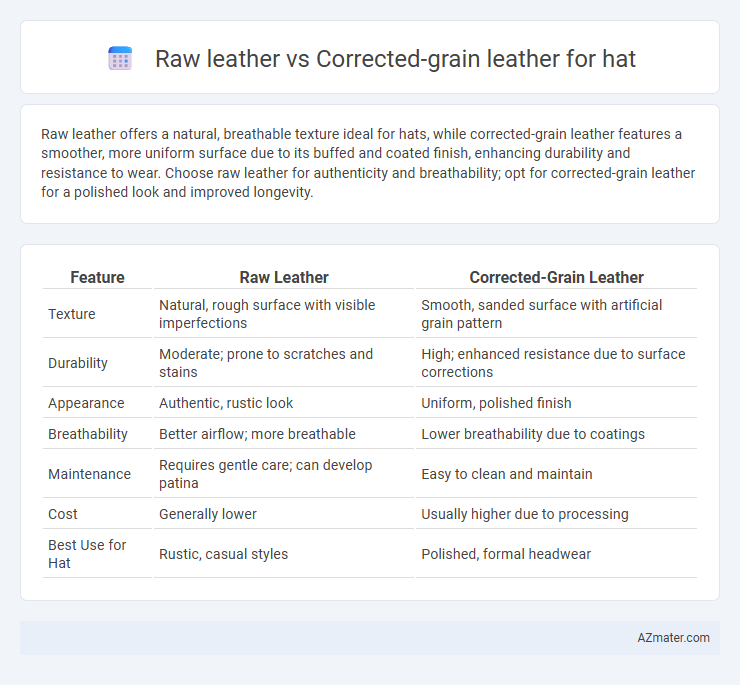 Raw leather vs Corrected-grain leather for hat - What is The Difference?