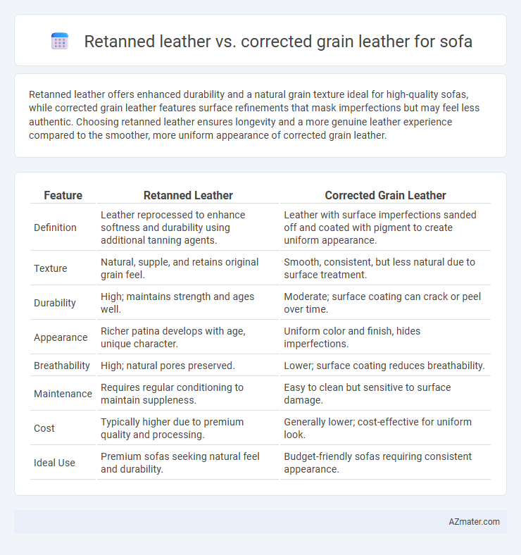 Retanned leather vs. corrected grain leather for sofa - What is The Difference?