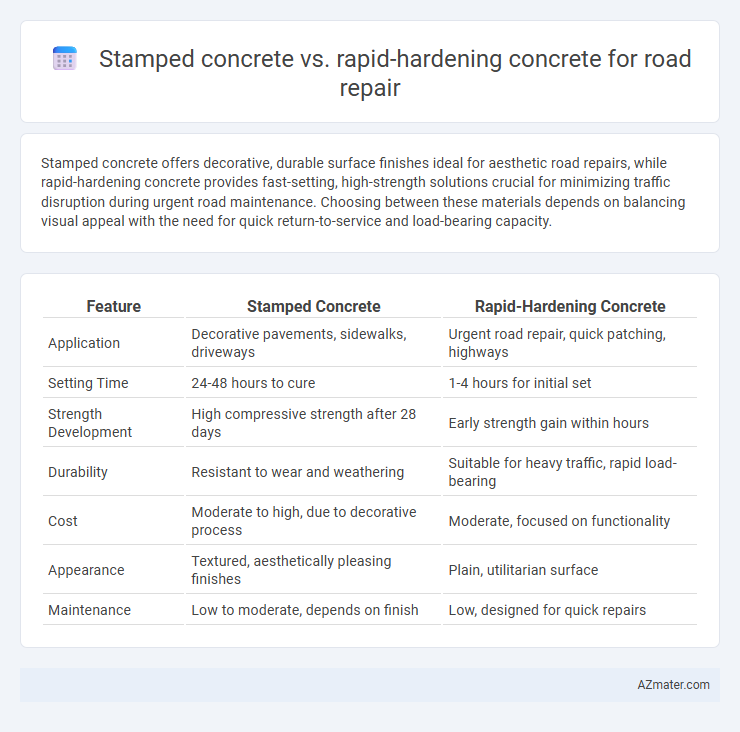 Stamped concrete vs. rapid-hardening concrete for road repair - What is The Difference?