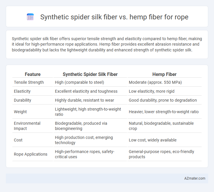 Synthetic spider silk fiber vs. hemp fiber for rope - What is The Difference?