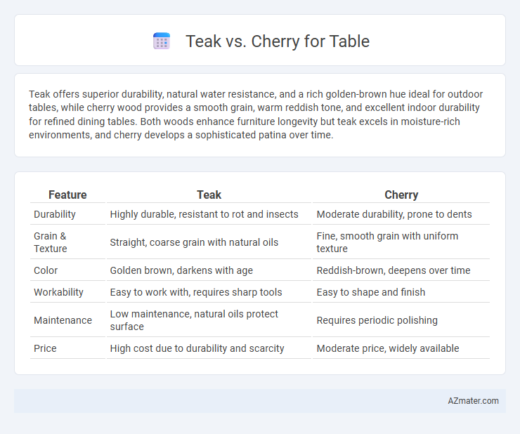 Teak vs. Cherry for Table - What is The Difference?