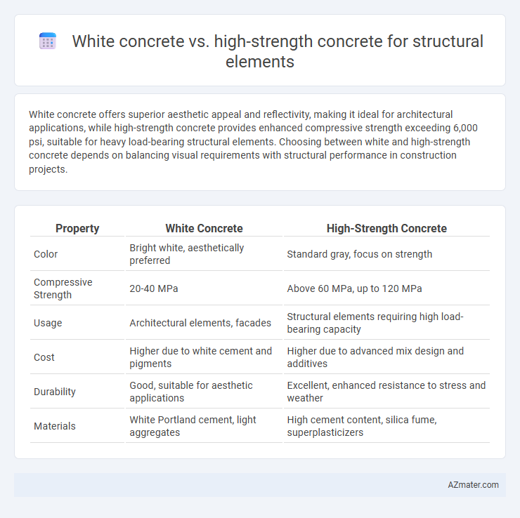 White concrete vs. high-strength concrete for structural elements - What is The Difference?