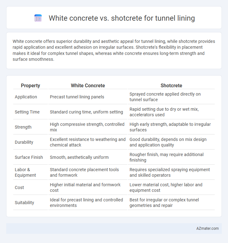 White concrete vs. shotcrete for tunnel lining - What is The Difference?