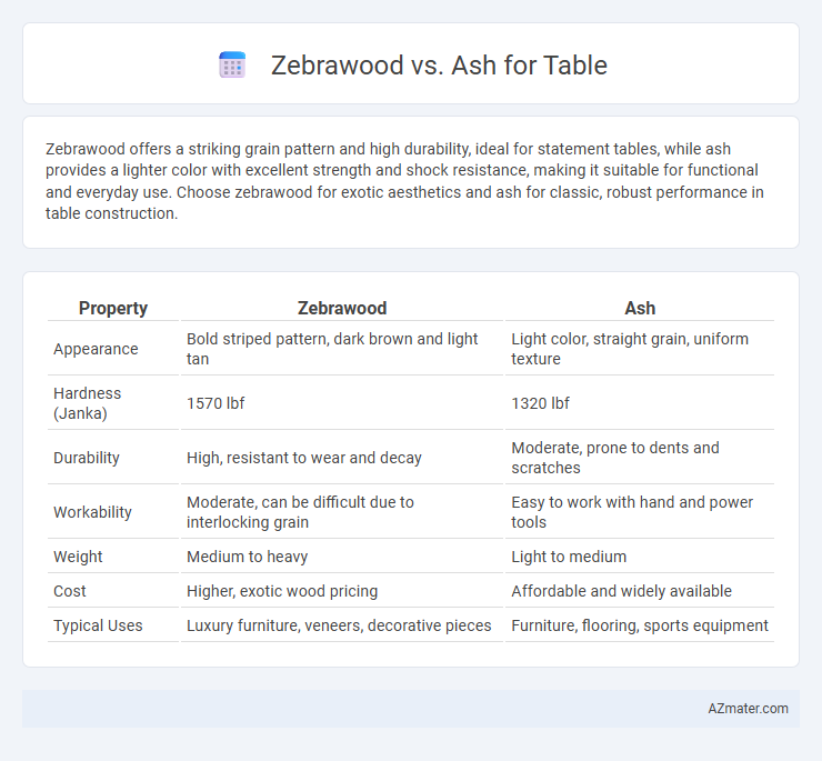 Zebrawood vs. Ash for Table - What is The Difference?
