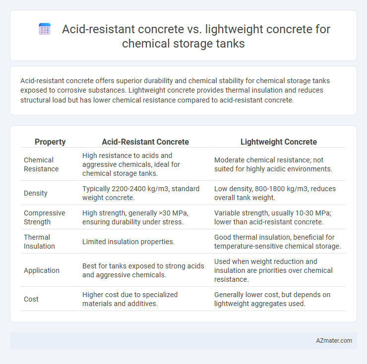 Acid-resistant concrete vs. lightweight concrete for chemical storage tanks - What is The Difference?