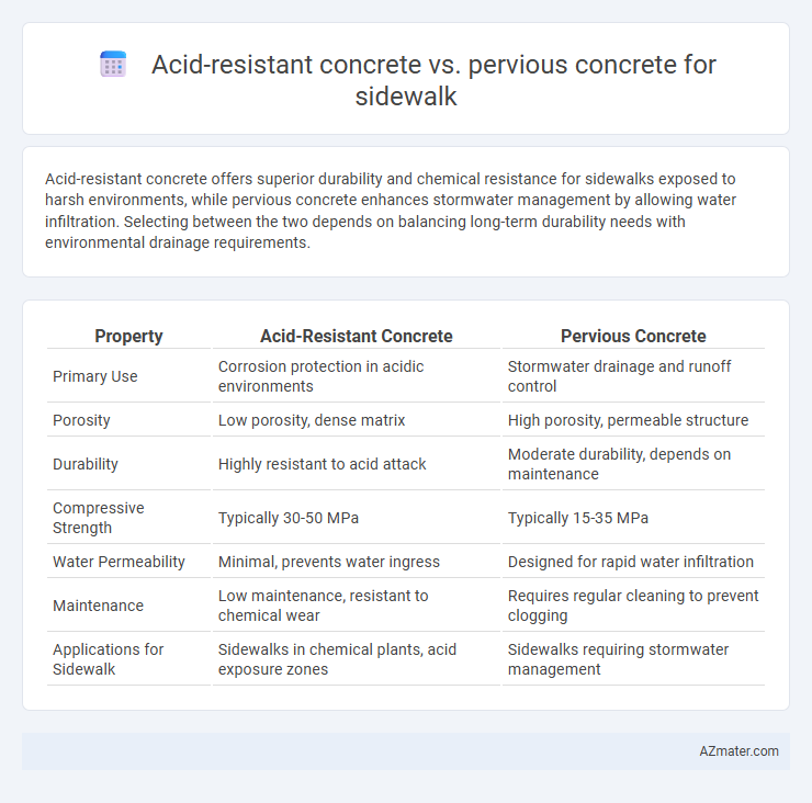 Acid-resistant concrete vs. pervious concrete for sidewalk - What is The Difference?