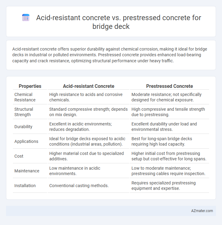 Acid-resistant concrete vs. prestressed concrete for bridge deck - What is The Difference?