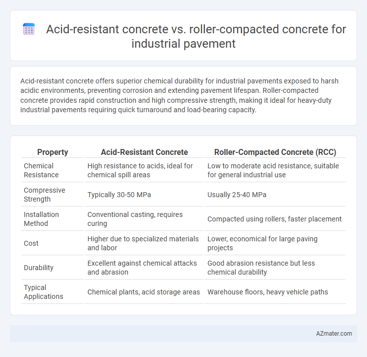 Acid-resistant concrete vs. roller-compacted concrete for industrial pavement - What is The Difference?