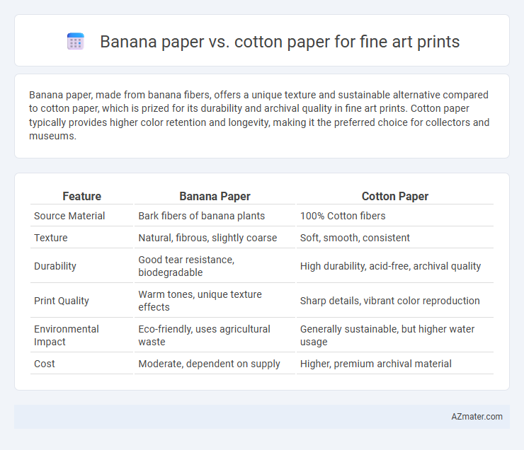 Banana paper vs. cotton paper for fine art prints - What is The Difference?