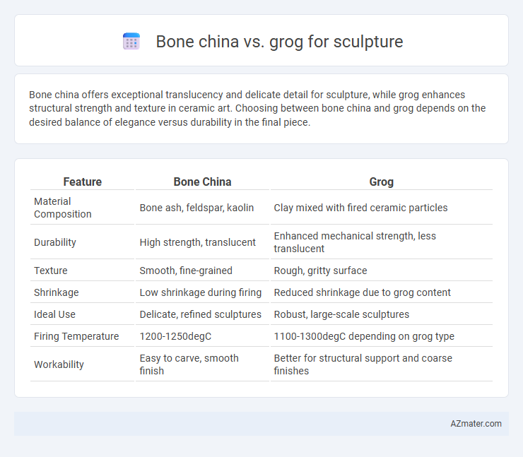 Bone china vs. grog for sculpture - What is The Difference?
