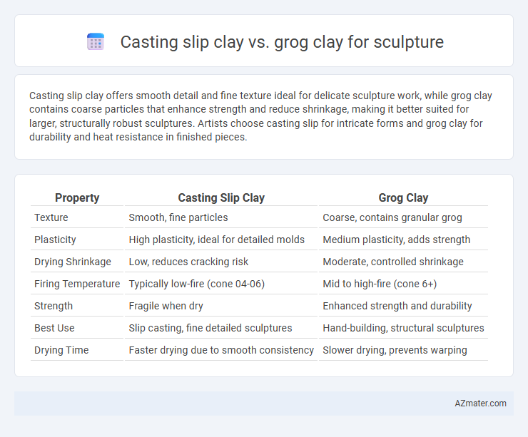 Casting slip clay vs. grog clay for sculpture - What is The Difference?