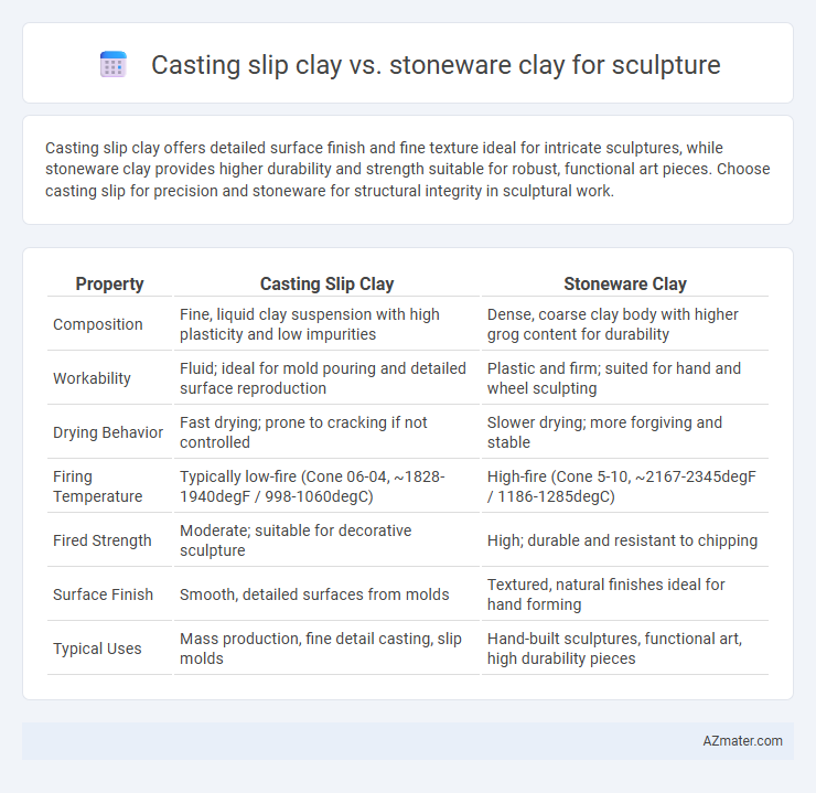 Casting slip clay vs. stoneware clay for sculpture - What is The Difference?
