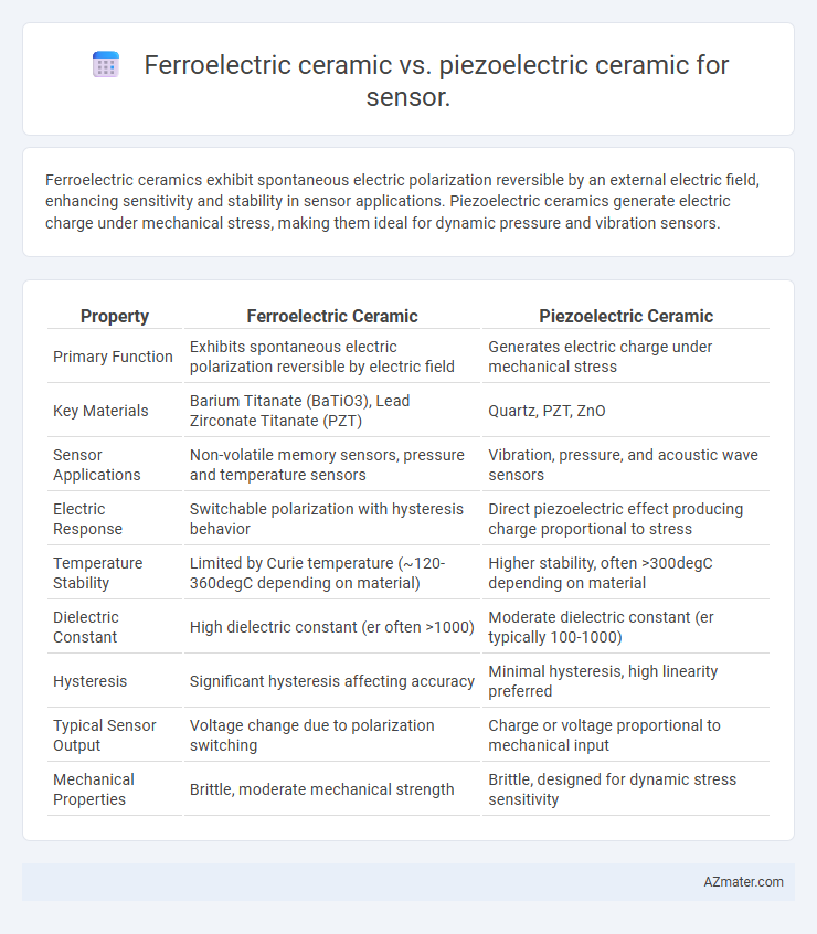 Ferroelectric ceramic vs. piezoelectric ceramic for sensor. - What is The Difference?