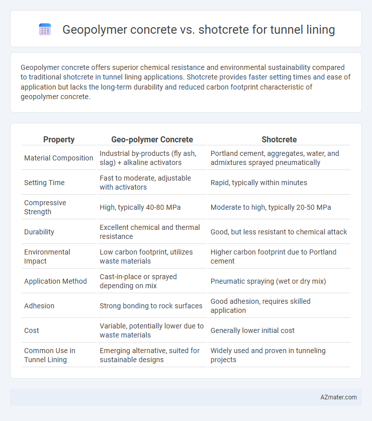 Geopolymer concrete vs. shotcrete for tunnel lining - What is The Difference?