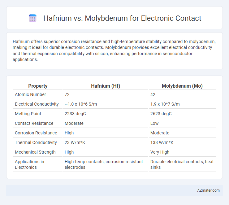 Hafnium vs. Molybdenum for Electronic Contact - What is The Difference?