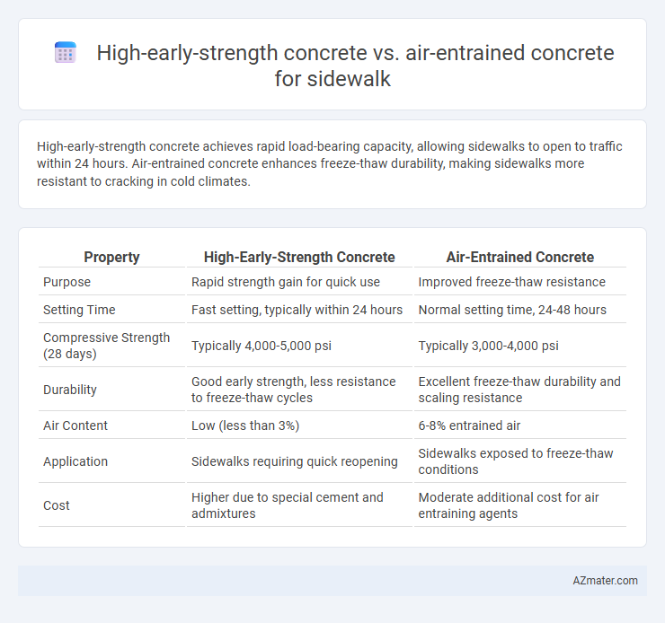 High-early-strength concrete vs. air-entrained concrete for sidewalk - What is The Difference?