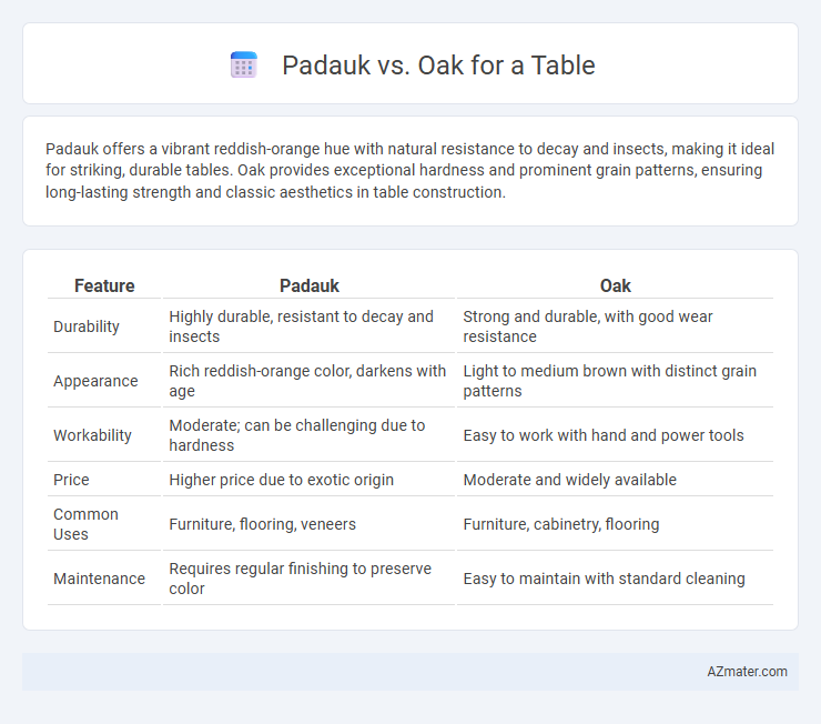 Padauk vs. Oak for a Table - What is The Difference?