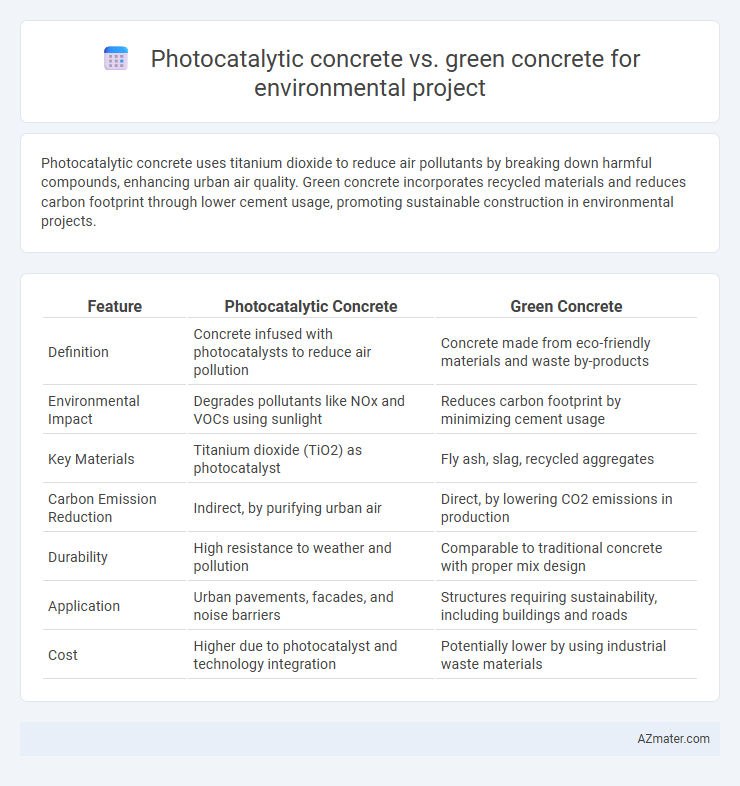 Photocatalytic concrete vs. green concrete for environmental project - What is The Difference?