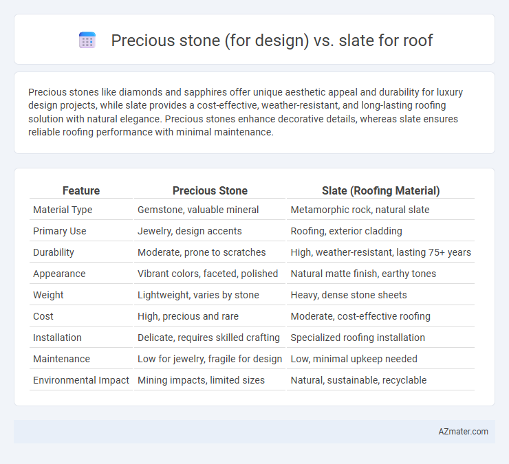 Precious stone (for design) vs. slate for roof - What is The Difference?