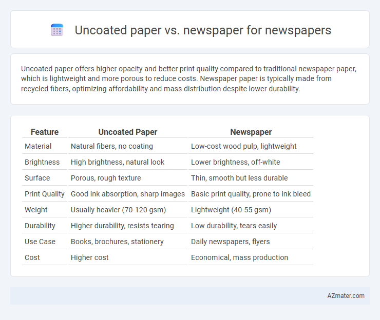 Uncoated paper vs. newspaper for newspapers - What is The Difference?