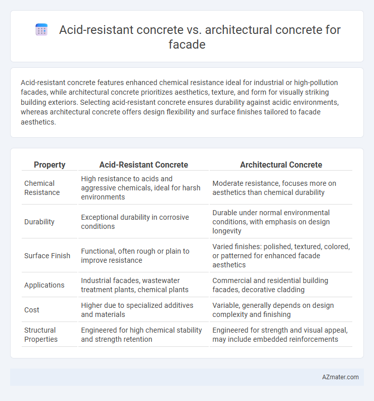 Acid-resistant concrete vs. architectural concrete for facade - What is The Difference?