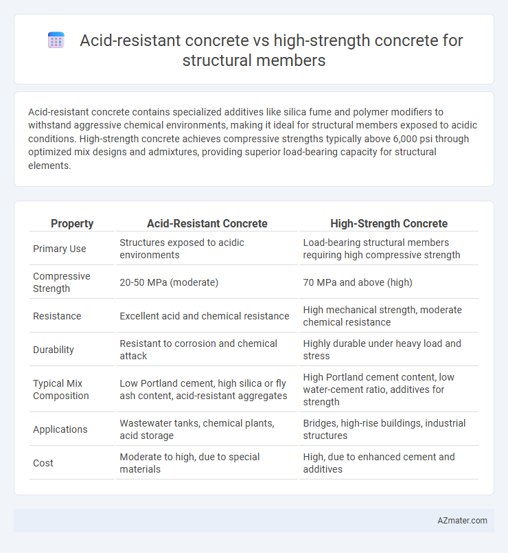 Acid-resistant concrete vs high-strength concrete for structural members - What is The Difference?