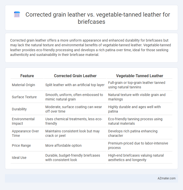 Corrected grain leather vs. vegetable-tanned leather for briefcases - What is The Difference?