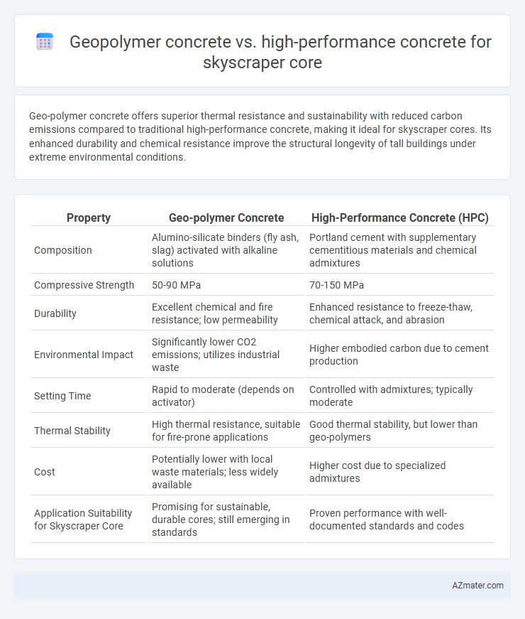 Geopolymer concrete vs. high-performance concrete for skyscraper core - What is The Difference?