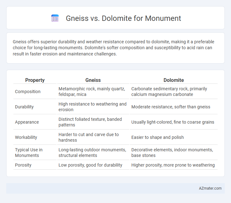 Gneiss vs. Dolomite for Monument - What is The Difference?
