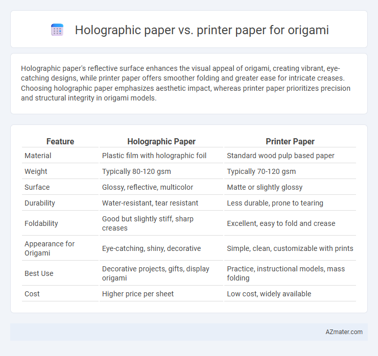 Holographic paper vs. printer paper for origami - What is The Difference?