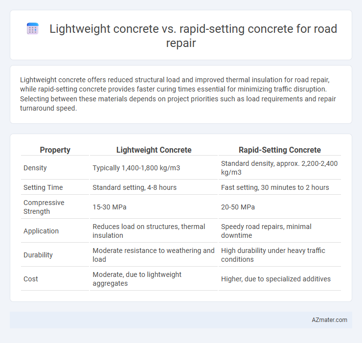 Lightweight concrete vs. rapid-setting concrete for road repair - What is The Difference?